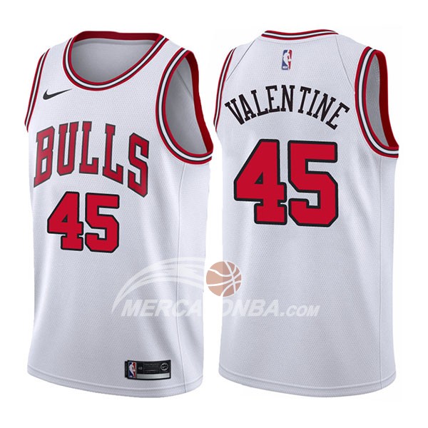 Maglia NBA Chicago Bulls Denzel Valentine Association 2017-18 Bianco